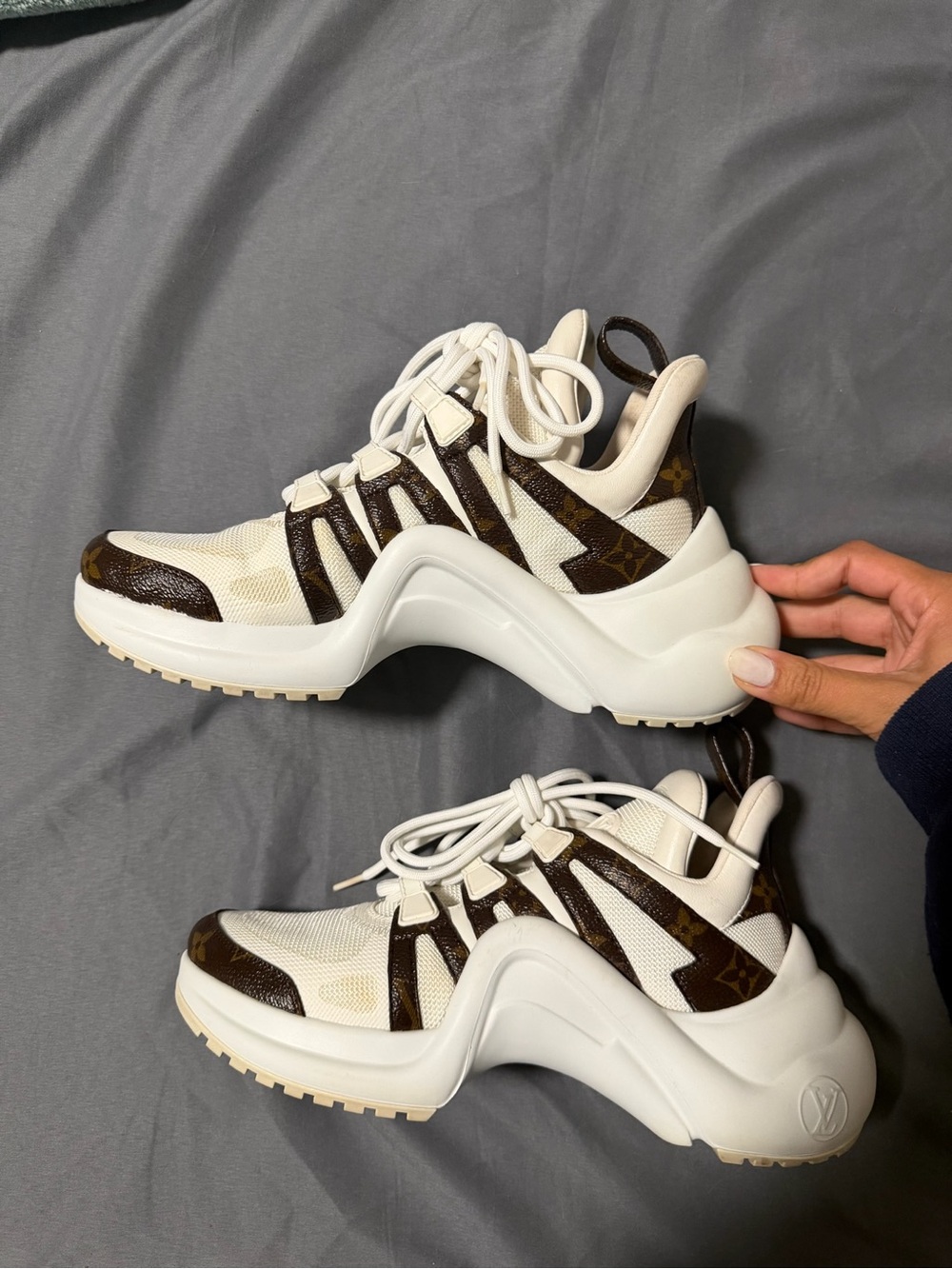 Louis Vuitton White and Brown Archlight Sneakers